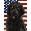 Goldendoodle Black - Best of Breed Patriotic II Garden Flag