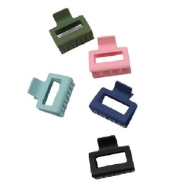 Matte Square Hair Claw Clips for Women - Resin Hair Accessories with Eco-Friendly Materials (5 Colors Collection 1)