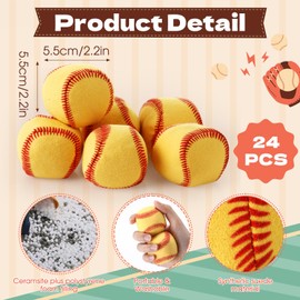 Liliful 24 Pcs 2.56 Inch Footbag Bulk Small Hacky Ball Multicolored Foot Sack Indoor Outdoor Toy for Kids Adults Teens Beginners Funny Gifts Juggling Playing Games Party Favors(Softball)