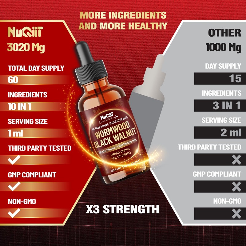 10in1 Wormwood Liquid Drops with Wormwood, Black Walnut, Whole Cloves,