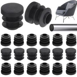 HARY 20Pcs Chair Leg Caps, 16mm/0.63 Round Rubber End Caps, Inch Round Rubber Feet, Plastic Round Chair Leg Caps, Tube Inserts for Furniture, Desk, Table & Chair Legs