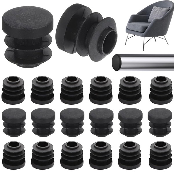 HARY 20Pcs Chair Leg Caps, 16mm/0.63 Round Rubber End Caps,