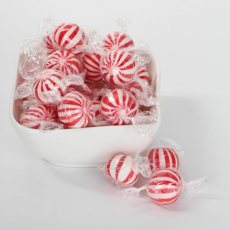 Peppermint Candy Balls Bulk – 3 Pounds - Individually Wrapped