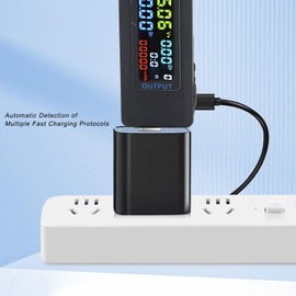 6527 USB Tester, Multifunction Tester, IPS LCD Display, Voltage, Current, Tester, USB Meter, Tester, 5 to 36 V, Multifunction Tester, Ammeter and Voltmeter, Doctor for