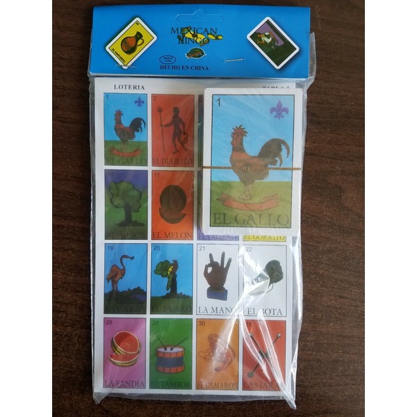 GAME MEXICAN BINGO LOTERIA GAME CONTAINING 10 PLAYING BOARDS & 54 PLAYING CARDS NEW