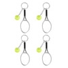 PATIKIL Tennis Keychain, 4Pcs Mini Tennis Racket Keychain Key Ring
