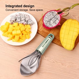Mango Slicer Peeler | 3X Fruit Pit Remover Cutter Tool - Mango Divider with Ergonomic Grip Handle for Dragon Fruit, Watermelon, Kiwi