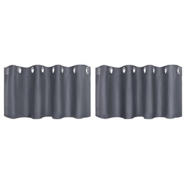 PiccoCasa Blackout Curtains 2 Panels Grommet, Grey Thermal Insulated Curtains Panel Darkening Small Window Curtains for Bedroom Living Room - L18 x W52 Drop Inches