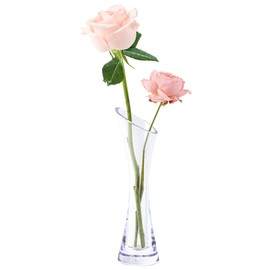 ComSaf Vase Unbreakable, Stylish, Diagonal Mouth, Flower Base, Polycarbonate, Transparent, Hydroponic, Interior Decoration, Present, Height 8.3 inches (21 cm)