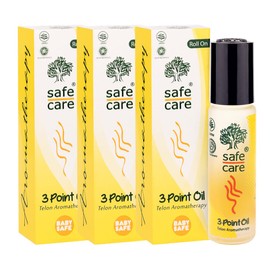 Safe Care 3 Point Oil Roll-on, 3.3 fl oz (10 ml) x 3 Piece Set, Aroma Oil