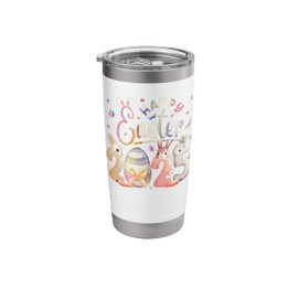 Funny Cute Happy Easter Day 2025 Bunny & Easter Eggs Kids Stainless Steel Insulated Tumbler