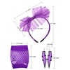 Blulu 80 Years Lace Headband Neon Earrings Fingerless Fishnet Gloves