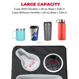 KEMIMOTO Back Seat Cup Holder for Car, Couch Cup Holder, Car Truck Boat Organizer, Couch Sofa Bed Expander Tray Holds Drinks, Snacks, Remote, Cell Mobile Phone (Black)