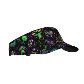 Colorful Mushrooms Sports Visor Hats for Women Men Adjustable Running Golf Tennis Empty Top Sun hat Summer Breathable