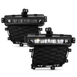 AKKON - Fits 2022-2024 Jeep Grand Cherokee [Three-Row Model] LED Fog Lights Pair Left+Right w/Wire Harness Power Switch