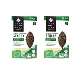 Yamamotoyama Organic Sencha Premium Green Tea (2 Pack, Total of 2.4oz)
