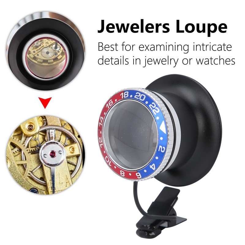 10X Jewelers Loupe Magnifier Aluminum Eye Magnifying Loupes Watchmakers Eye