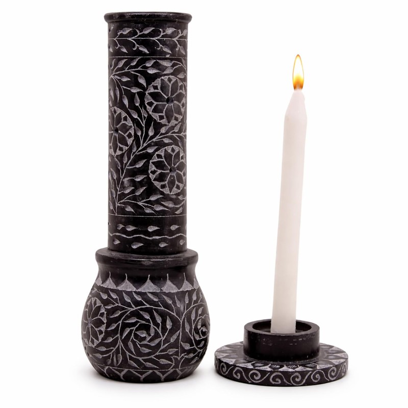KC KULLICRAFT Hand Carved Marble Soapstone Incense Stick Holder –