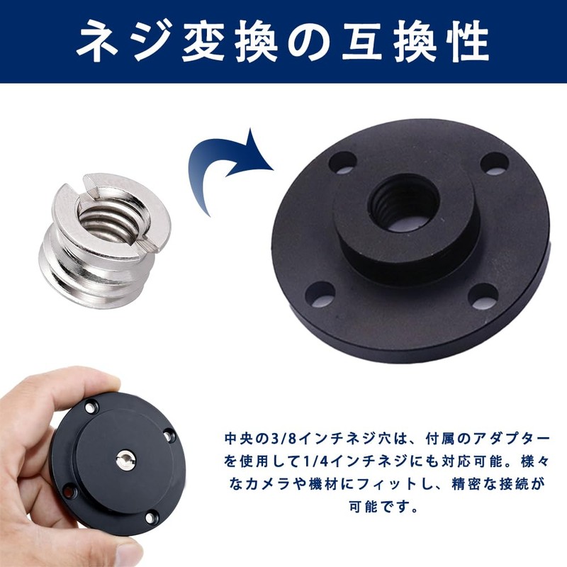 LKCCTK Camera Fixing Plate Compatible with 1/4" & 3/8" Screw