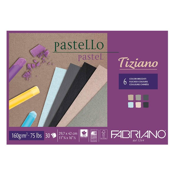 Fabriano - Tiziano - 46229742 - Pastel Paper Pad - A3 - 30 Sheets - 6 Colours