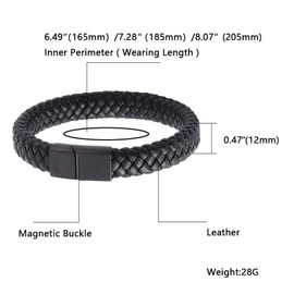 KBNSUIAN Sturdy Christ Jesus Mother Prayer Bracelet - Holy Virgin Mary Mother of Mercy Leather Cuff Bangle, Catholic Blessed Maria Protection Wristband,8.07inch