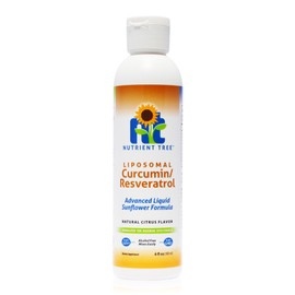 Nutrient Tree Liposomal Curcumin (Tumeric) and Resveratrol, Two Powerful antioxidants, Alcohol Free, No Soy or Gluten, Non-GMO Sunflower Oil