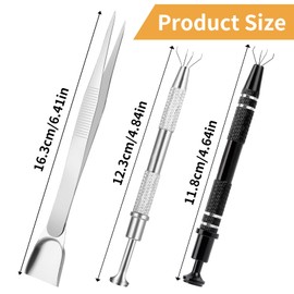 3Pcs Grabber Tool Holder Set Jeweler's Pick Up Sprinkle Pen Piercing Ball with Prongs Diamond Claw Jewelry Tweezers 4 Claw Precision Stainless Steel For Tiny Objects IC Chip Electronic Components