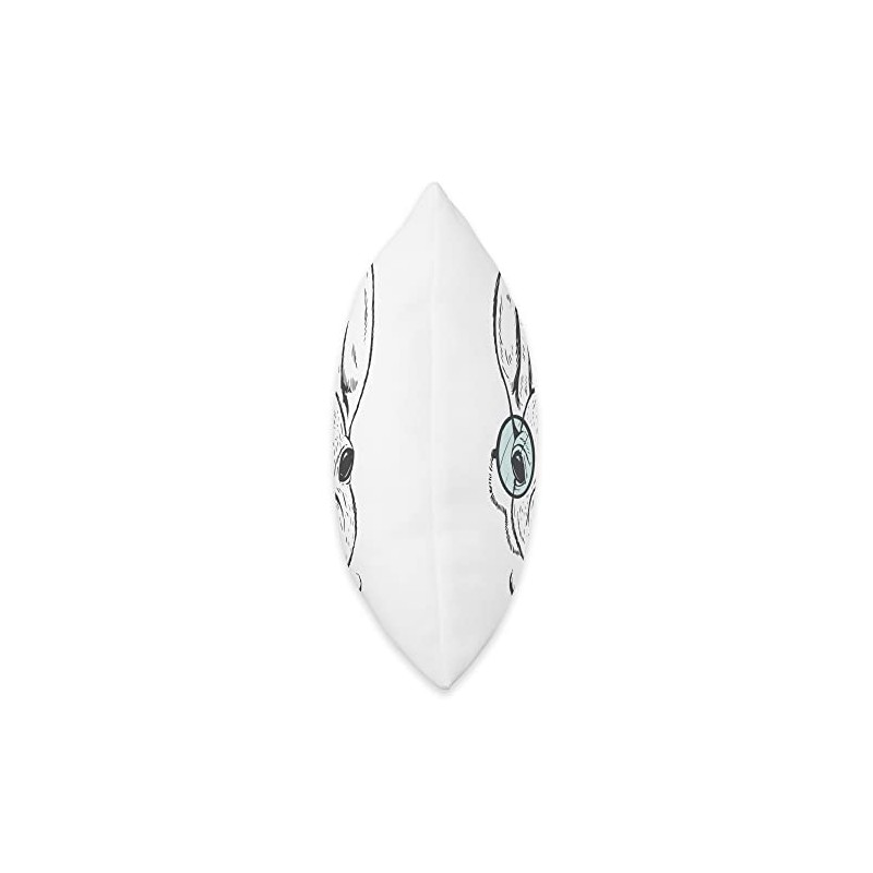 Drawing White Monocle Rabbit Eye Throw Pillow