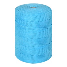DARTKING Moon White Blue Macrame Cord 3mm x 327yards, Cotton Cord, Macrame Rope, Not Dyed, Handmade Soft 4-Strand Twisted Cotton Rope, Wall Hanging, Plant Hanger, DIY Craft Making, Knitting