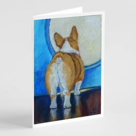 Caroline's Treasures Corgi Butt Greeting Cards and Envelopes Pack of 8