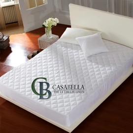 Casabella Extra Deep Quilted Matress Protector 12" Fitted Bed Cover Polycotton Mattress Protectors (Double, Quilt)