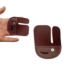 KURUGEILI 2 Pack Left Leather Archery Finger Tabs - Brown