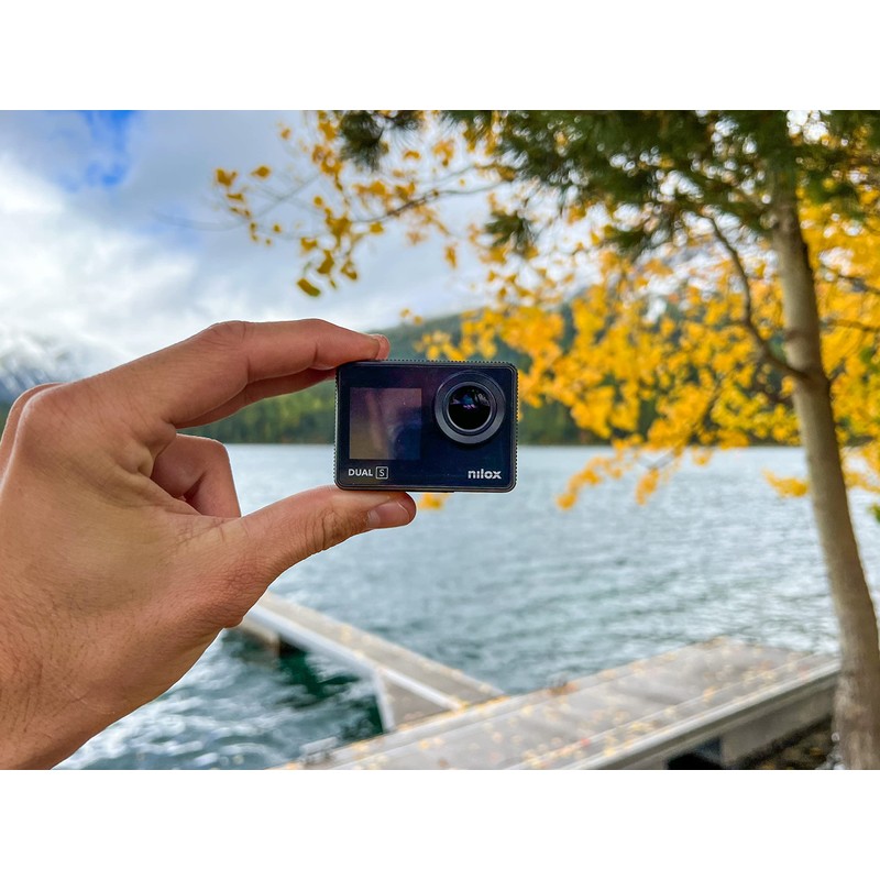 Nilox, Action Cam Dual S, Action-Kamera, Auflösung 4K/60fps, 170° Weitwinkel,