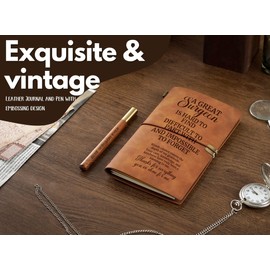 InnoBeta Surgeon Gifts, Journal Pen Set for Surgeons on Birthday, Christmas, Unique Notebook, Sketchbook, Travel Diary, Lined Planner, 7.8x5 Inches, Brown