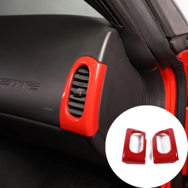 Carworld66 For Corvette C6 2005-2013 Red ABS Car Dashboard Side Air Vent Trim Frame
