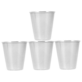 STOBAZA 4Pcs Stainless Steel Beverage Cups Cold Drink Cups for Elegant Metal Shot Glasses Lightweight Reusable Design for Home and Outdoor Use