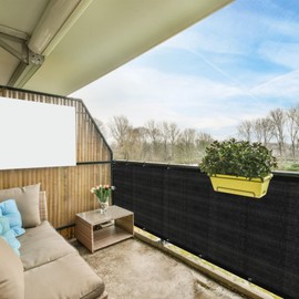 Cliselda 3ft x 50ft Privacy Fence Screen, Heavy Duty Fencing Mesh Shade Cover Fencing for Outdoor Yard Wall Garden Backyard, Cable Zip Ties Included (3' x 50', Black)