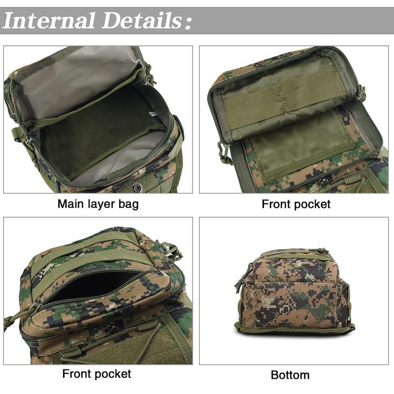 LIMHOO Tactical Sling Bag Backpack Shoulder Bag with USA Flag