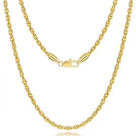 PESFIOLO 14K Gold Necklaces for Women Mens 14K Gold Chain for Men Rope Chains Necklace for Mens Chain Dainty Golds Necklace for Womens Non Tarnish Men Chains Link Necklaces for Women 16-30in(20in)