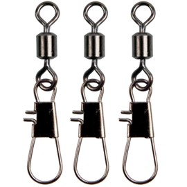 JSHANMEI 100pcs Ball Rolling Swivel with Interlock Snap Fishing Tackle Connector (8#)