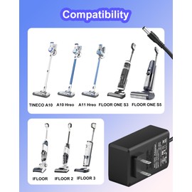 VHBW 26V Charger Replacement for TINECO Cordless Vacuum for TINECO IFLOOR 2 3 Series Cordless Floor Cleaner A10 Dash A11 S3 Hero Master Floor ONE S2 S3 S5 AC/DC Power Supply for YLS0241A-T260080