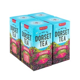 Dorset Tea Foraged Fruits Herbal Tea 4 Boxes x 20 Tea Bags (80 Fruit Tea Bags Total) Blackberry, Strawberry & Raspberry Tea Bags