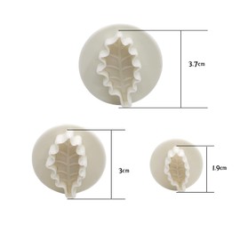 3 Pieces Holly Leaf Plunger Cutter, Holly Leaves Fondant Mold Cookie Cutter Baking Tools