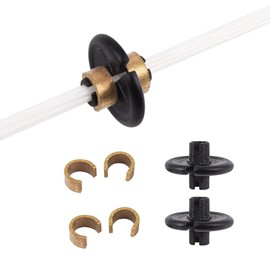 Yls Archery Slide-On Kisser Button Black with Copper Anchor Clips (Pack of 2)