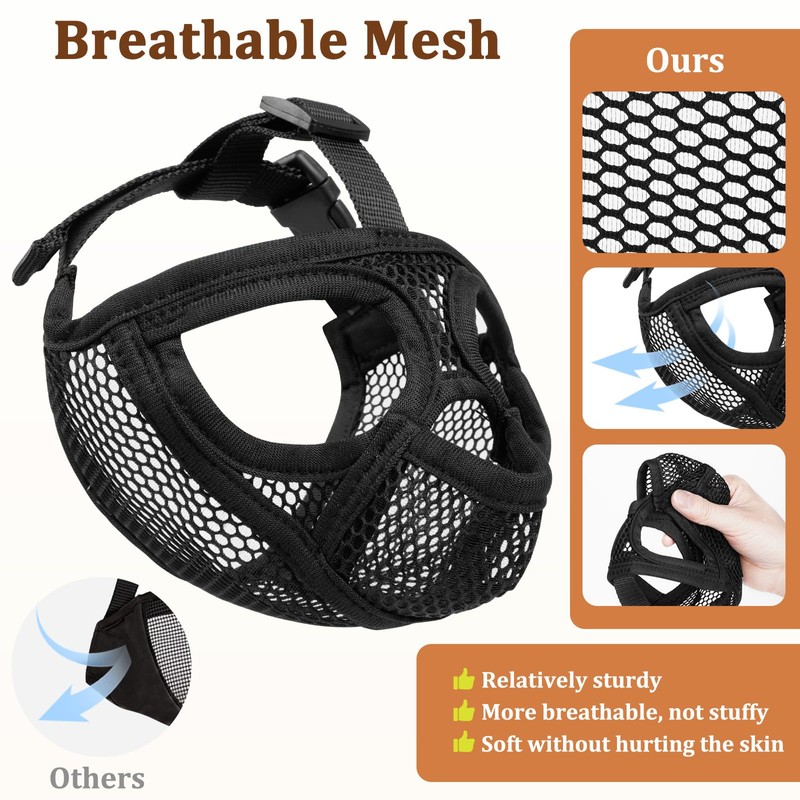 Mayerzon French Bulldog Muzzle, Full Pant Mesh Short Snout Muzzle