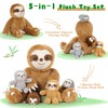 MorisMos 5 Pieces Sloth Cuddly Toy XXL Set, 56 cm