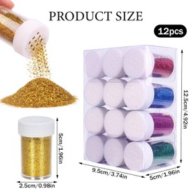 Heanvmyss 12 Colors Nail Glitter,Craft Glitter for Christmas Resin,Face Body Eye Hair,DIY Art