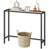 HOOBRO 29.5" Narrow Console Table, Tempered Glass Entryway Table, Modern