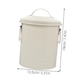 SEWACC Vintage Iron Desktop Pen Holder and Mini Trash Can Lid Compact Metal Waste Basket for Office and Study Decorative Pencil Holder and Small Bin for Desk Organization