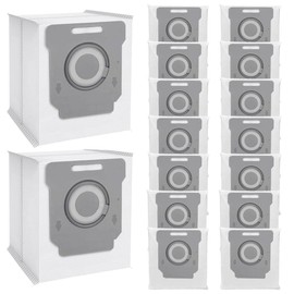 16 Pack Vacuum Bags, Compatible with iRobot Roomba Bags i & s & j Series, Replacement for i3+, i4+, i6+, i7, i7+(7550) j7, j7+i8+, s9+ Effective Dust Filtration, Automatic Dirt Disposal Bags